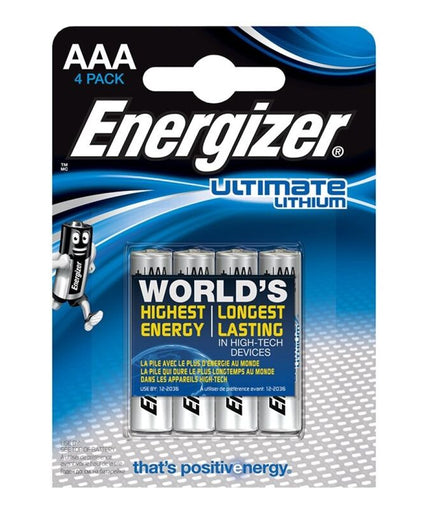 ENERGIZER - ULTIMATE LITHIUM AAA L92 LR03 1,5V *4 ENERGIZER - ULTIMATE LITHIUM AAA L92 LR03 1,5V *4