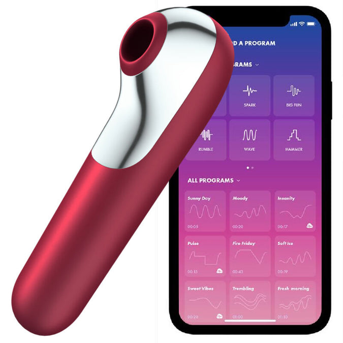 Satisfyer – Dual Love vibrator en zuiger met pulserende lucht, rood