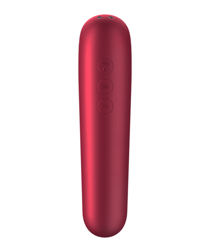 SATISFYER - DUAL LOVE VIBRATOR AND SUCTIONER WITH PULSED AIR RED SATISFYER - DUAL LOVE VIBRATOR AND SUCTIONER WITH PULSED AIR RED