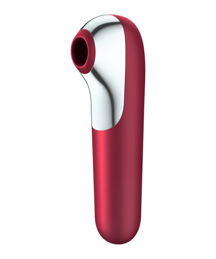 SATISFYER - DUAL LOVE VIBRATOR AND SUCTIONER WITH PULSED AIR RED SATISFYER - DUAL LOVE VIBRATOR AND SUCTIONER WITH PULSED AIR RED