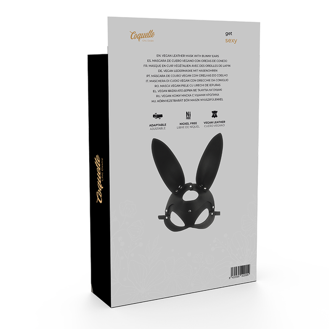 COQUETTE CHIC DESIRE - VEGAN LEREN MASKER MET KONIJNENOREN