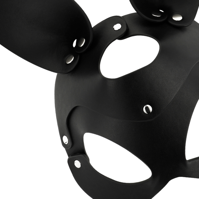 COQUETTE CHIC DESIRE - VEGAN LEREN MASKER MET KONIJNENOREN