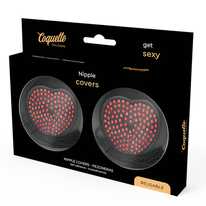 Coquette Chic Desire – Nipple Covers Heart Black / Red