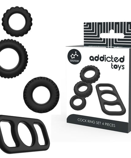 ADDICTED TOYS - COCK RING SET 4 PIECES ADDICTED TOYS - COCK RING SET 4 PIECES