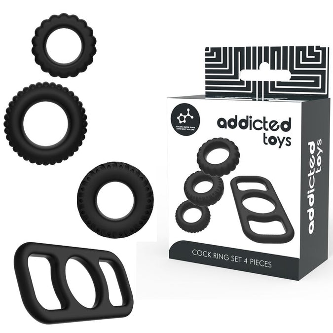 ADDICTED TOYS - COCK RING SET 4 DELEN