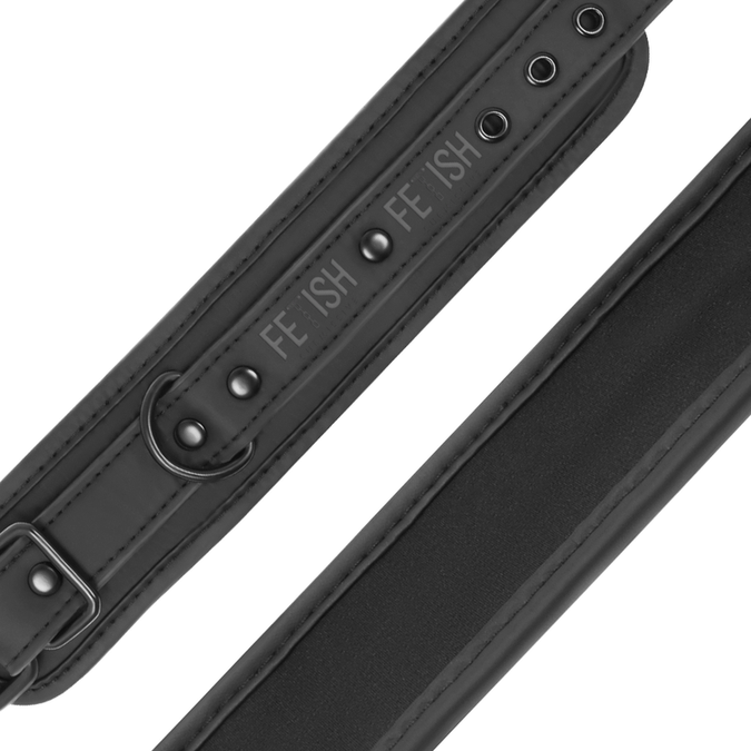 Fetish Submissive – Vegan Leather Ankle Cuffs with Noprene Lining