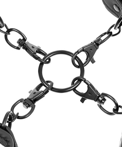 FETISH SUBMISSIVE - SET OF HAND AND ANKLE HANDCUFFS WITH NOPRENE LINING FETISH SUBMISSIVE - SET OF HAND AND ANKLE HANDCUFFS WITH NOPRENE LINING