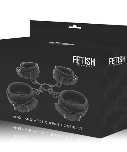 FETISH SUBMISSIVE - SET OF HAND AND ANKLE HANDCUFFS WITH NOPRENE LINING FETISH SUBMISSIVE - SET OF HAND AND ANKLE HANDCUFFS WITH NOPRENE LINING