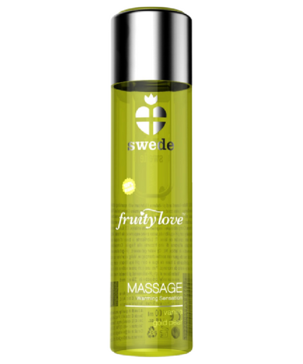 SWEDE - FRUITY LOVE WARMING EFFECT MASSAGE OIL VANILLA AND GOLD PEAR 120 ML SWEDE - FRUITY LOVE WARMING EFFECT MASSAGE OIL VANILLA AND GOLD PEAR 120 ML