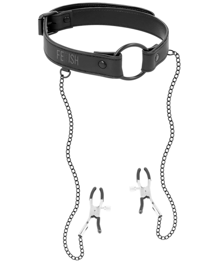 FETISH SUBMISSIVE - GAG RING WITH NIPPLE CLAMPS FETISH SUBMISSIVE - GAG RING WITH NIPPLE CLAMPS