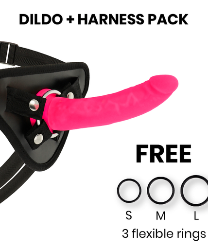 DELTA CLUB - TOYS HARNAS + DONG ROZE SILICONE 17 CM -O- 3 CM DELTA CLUB - TOYS HARNAS + DONG ROZE SILICONE 17 CM -O- 3 CM