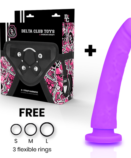 DELTA CLUB - SPEELGOED TUIGJE + DONG PAARS SILICONE 20 CM -O- 4 CM DELTA CLUB - SPEELGOED TUIGJE + DONG PAARS SILICONE 20 CM -O- 4 CM