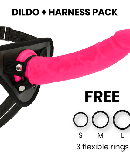 DELTA CLUB - TOYS HARNESS + DONG ROZE SILICONE 23 CM -O- 4,5 CM DELTA CLUB - TOYS HARNESS + DONG ROZE SILICONE 23 CM -O- 4,5 CM