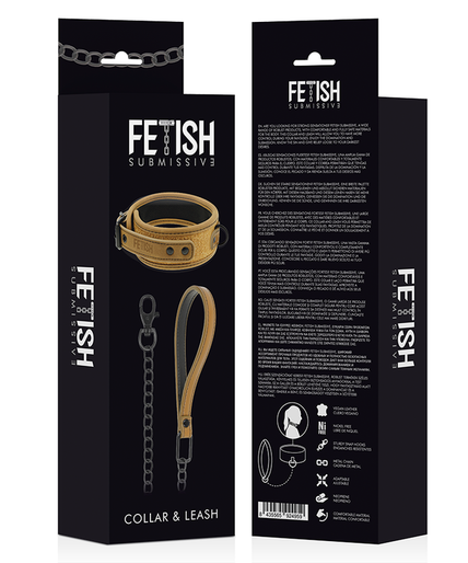 FETISH SUBMISSIVE ORIGEN - NEOPRENE LINED NECKLACE WITH CHAIN FETISH SUBMISSIVE ORIGEN - NEOPRENE LINED NECKLACE WITH CHAIN