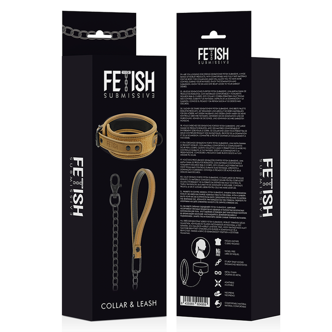 Fetish Submissive Origen – Neoprene Lined Necklace with Chain