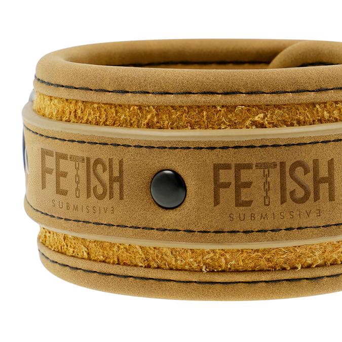 Fetish Submissive Origen – Vegan leren handboeien met neopreen voering