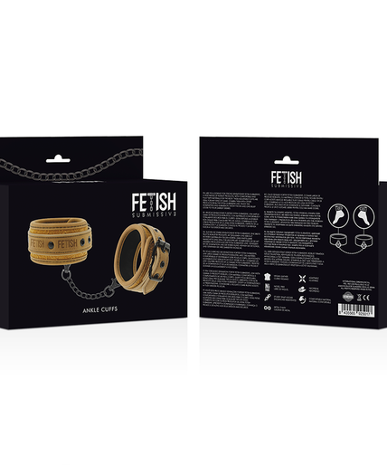 FETISH SUBMISSIVE ORIGEN - VEGAN LEATHER ANKLE CUFFS WITH NEOPRENE LINING FETISH SUBMISSIVE ORIGEN - VEGAN LEATHER ANKLE CUFFS WITH NEOPRENE LINING