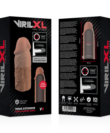 VIRILXL - LIQUID SILICONE V3 BROWN PENIS EXTENSION VIRILXL - LIQUID SILICONE V3 BROWN PENIS EXTENSION