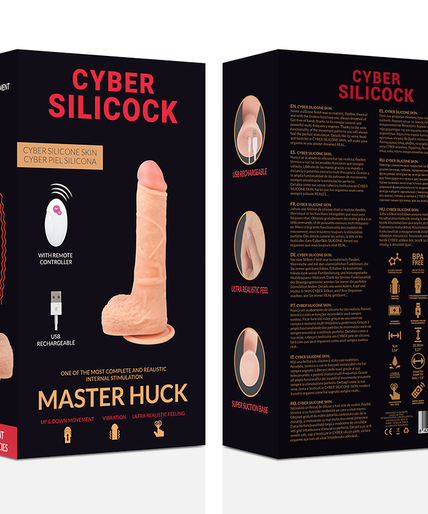 CYBER SILICOCK - REMOTE CONTROL REALISTIC MASTER HUCK 20.9 CM -O- 4 CM CYBER SILICOCK - REMOTE CONTROL REALISTIC MASTER HUCK 20.9 CM -O- 4 CM