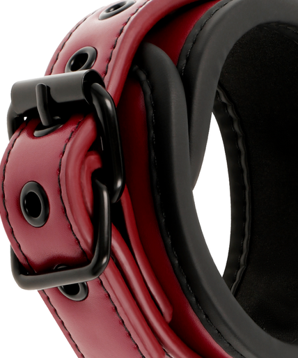 FETISH SUBMISSIVE DARK ROOM - VEGAN LEATHER ANKLE HANDCUFFS WITH NEOPRENE LINING FETISH SUBMISSIVE DARK ROOM - VEGAN LEATHER ANKLE HANDCUFFS WITH NEOPRENE LINING