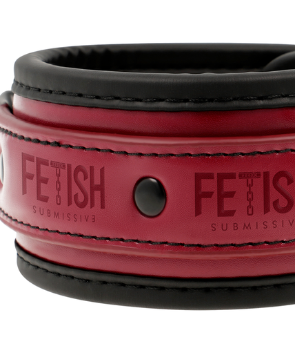 FETISH SUBMISSIVE DARK ROOM - VEGAN LEATHER ANKLE HANDCUFFS WITH NEOPRENE LINING FETISH SUBMISSIVE DARK ROOM - VEGAN LEATHER ANKLE HANDCUFFS WITH NEOPRENE LINING