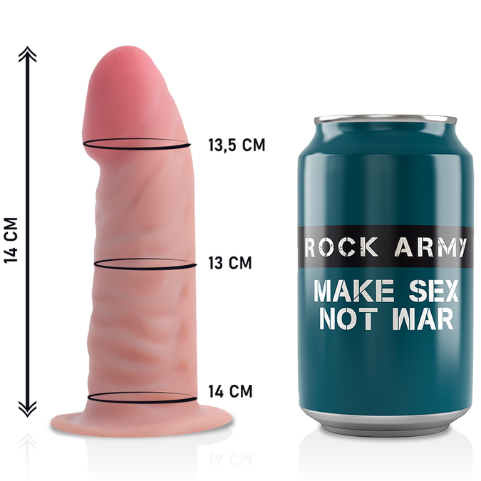 ROCKARMY - HARNAS + DUAL DENSITY TIJGER REALISTISCHE DILDO 14 CM -O- 4,46 CM