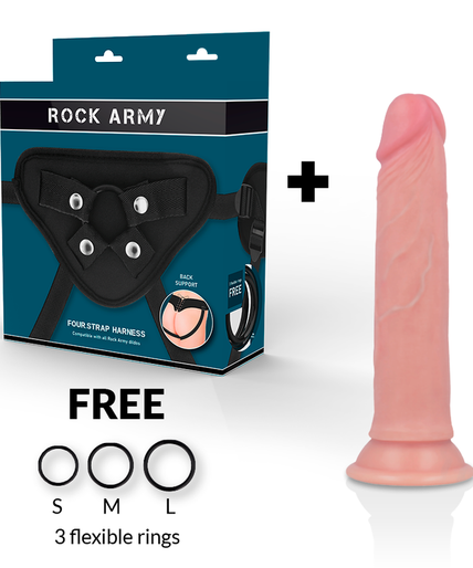 ROCKARMY - HARNESS + LIQUID SILICONE DILDO PREMIUM AVENGER 19 CM -O- 3.98 CM ROCKARMY - HARNESS + LIQUID SILICONE DILDO PREMIUM AVENGER 19 CM -O- 3.98 CM