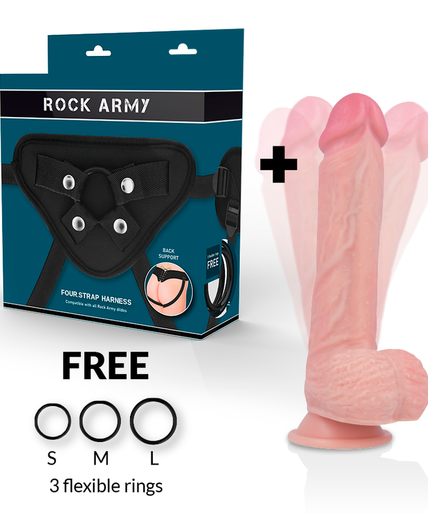 ROCKARMY - HARNESS + HAWK ROTATOR AND VIBRATOR 22 CM -O- 4.6 CM ROCKARMY - HARNESS + HAWK ROTATOR AND VIBRATOR 22 CM -O- 4.6 CM