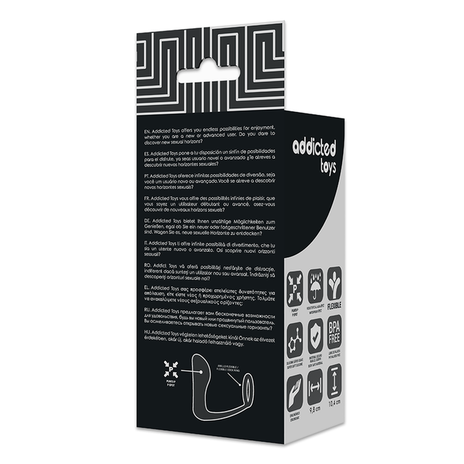Addicted Toys – Vibrierender Analplug mit Silikon Penisring – Schwarz