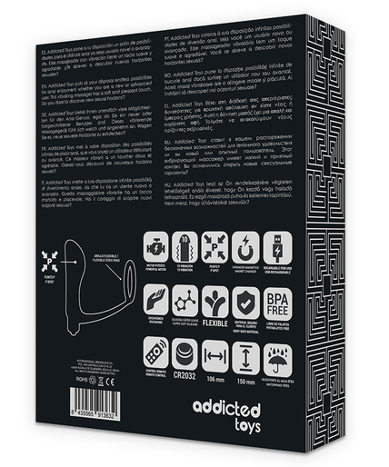 ADDICTED TOYS - PENIS RING WITH REMOTE CONTROL ANAL PLUG BLACK RECHARGEABLE ADDICTED TOYS - PENIS RING WITH REMOTE CONTROL ANAL PLUG BLACK RECHARGEABLE