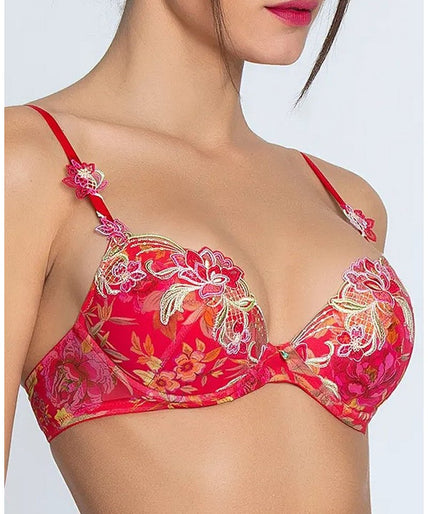 Lise Charmel Soft padded Bra Foret Rubis (Beautiful ruby red) Lise Charmel Soft padded Bra Foret Rubis (Beautiful ruby red) - Pleasurements