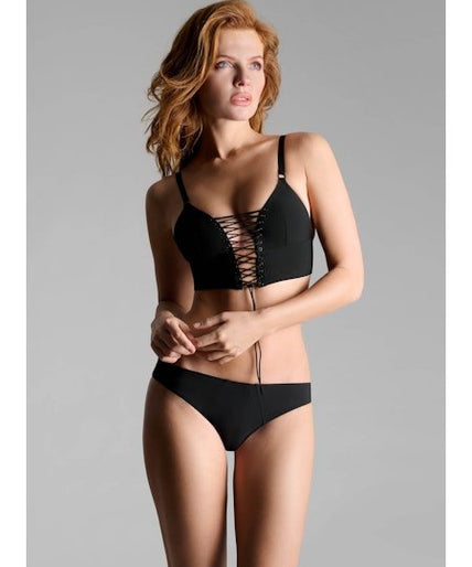 Maison Close Nuit Infinie Bustier Triangle Bra in Black Maison Close Nuit Infinie Bustier Triangle Bra in Black - Pleasurements