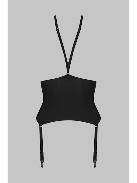 Maison Close Nuit Infinie Garter Belt With Suspenders in Black - Pleasurements