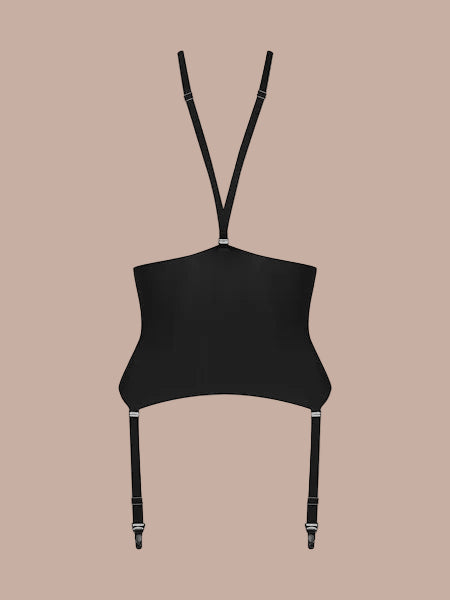 Maison Close Nuit Infinie Garter Belt With Suspenders in Black - Pleasurements