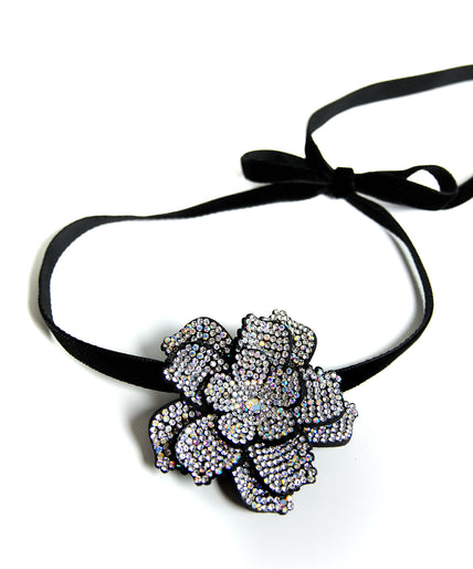 Mondin Crystal Flower Choker – Exclusive Neck Jewelry Mondin Crystal Flower Choker – Exclusive Neck Jewelry