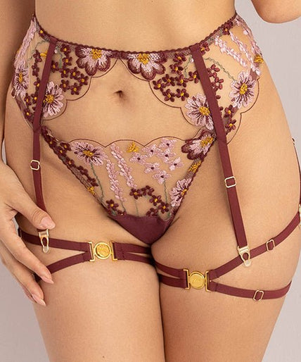 Posie Dahlia Garters Burgundy red Posie Dahlia Garters Burgundy red 70% Off! - Pleasurements