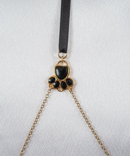 Sylvie Monthulé Jewel bra Velvet cat paws Gold Sylvie Monthulé Jewel bra Velvet cat paws Gold