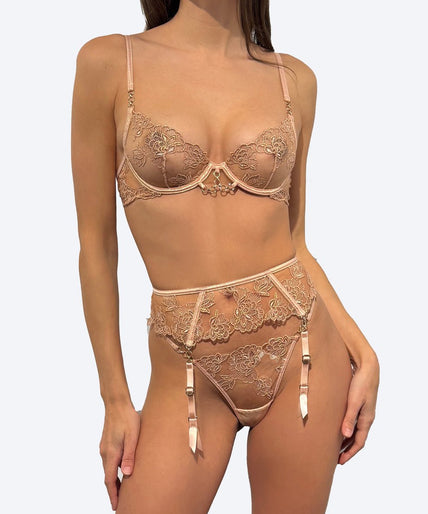 Shikkosa Illusion Jarretel in Soft Peachy Shikkosa Illusion Suspender in Soft Peachy - Pleasurements