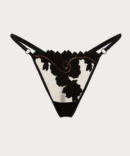 Shikkosa Misthys Thong in Black & Gold Shikkosa Misthys Thong in Black & Gold - Pleasurements