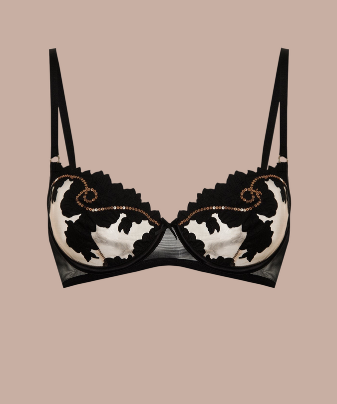 Shikkosa Misthys Underwire bra in Black & Gold - Pleasurements