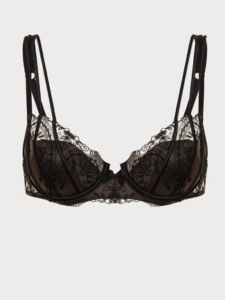 Shikkosa Push Up BH Tattoo in Zwart Shikkosa Tattoo Push Up Bra in Black - Pleasurements