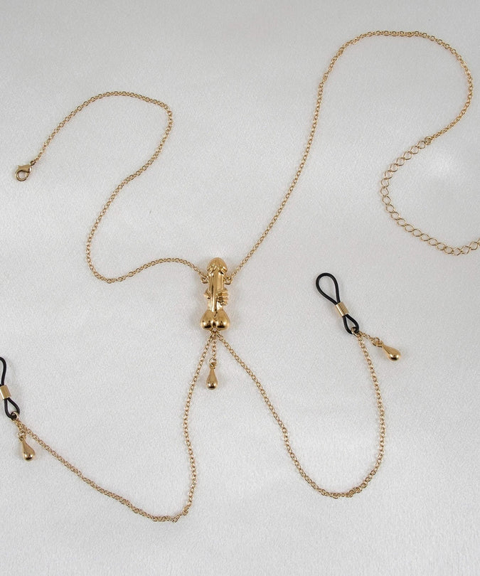 Sylvie Monthulé Breast Necklace Penis Sculpture Design Gold - Pleasurements