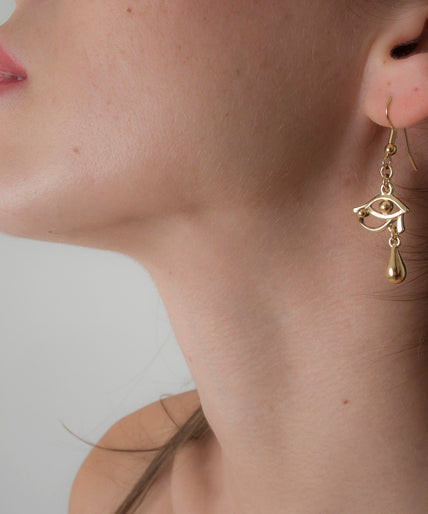 Sylvie Monthulé Eye of Horus Design Earrings Gold Sylvie Monthulé Eye of Horus Design Earrings Gold - Pleasurements