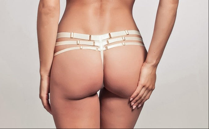 Bordelle Art Deco Multi Strap Thong Ivory - Pleasurements