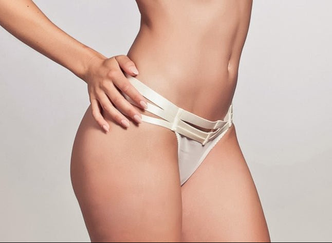 Bordelle Art Deco Multi Strap Thong Ivory - Pleasurements