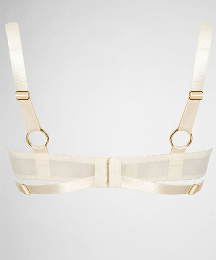 Bordelle Gia Shelf Open Bra Ivory + Gratis Gold Nipple Covers! Bordelle Gia Shelf Open Bra Ivory - Pleasurements