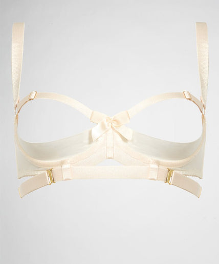 Bordelle Gia Shelf Open Bra Ivory + Gratis Gold Nipple Covers! Bordelle Gia Shelf Open Bra Ivory - Pleasurements