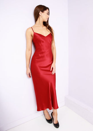 Marjolaine Odana Maxijurk Rood Marjolaine Odana Maxi Dress Red - Pleasurements