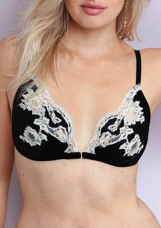 Marjolaine Triangel BH Zwart & Ivoor Marjolaine Triangle Bra Black & Ivory - Pleasurements