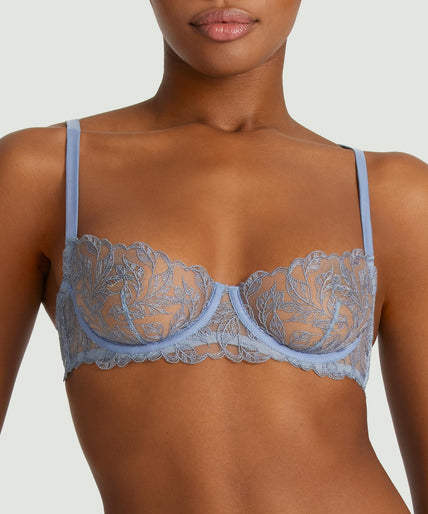 Coco de Mer Elandra Balcony Bra in soft powder blue